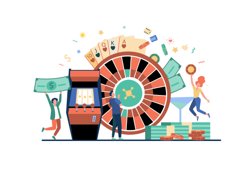 Gente jugando juegos de casino